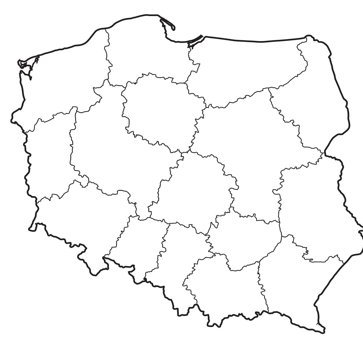Kolorowanka mapa Polski